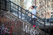 hipster young man on bike