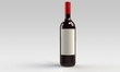 a bottle of red wine isolated