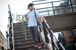 hipster young man on bike