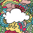 crazy seamless pattern. card with cloud for text