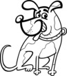 dog cartoon illustration for coloring