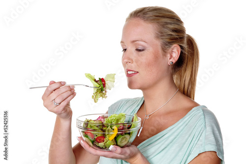 Photo: Frau mit Salat Frau mit Salat