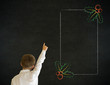 Hand up answer boy business man with Christmas holly checklist