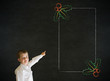 Pointing boy business man with Christmas holly checklist