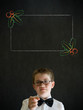 Education needs you boy business man with Christmas checklist
