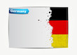Stitched Germany flag with grunge paper frame