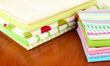 Kitchen towels, on wooden background