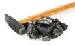 Coal with hummer isolated on white
