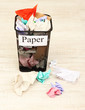 Bucket for waste sorting on room background
