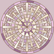 Mucha inspired round mosaic ornament