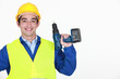 Man working with cordless drill