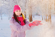 beautiful girl in winter park