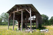 Shed in a field