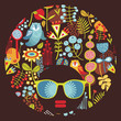 Vector: Black head woman with strange pattern hair. Black head woman with strange pattern hair.