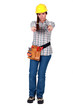 Female mason pointing
