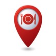 Map pointer with restaurant icon