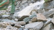 Waterfall on mountain river