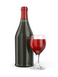 Bottle of vine with glass