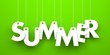 Summer word hanging on a strings