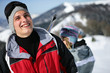 Photo: Young man in a red ski jacket Young man in a red ski jacket