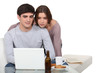 Couple looking at a laptop
