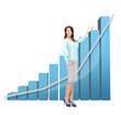 Photo: businesswoman pointing at big 3d chart businesswoman pointing at big 3d chart