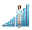 Photo: businesswoman with big 3d chart businesswoman with big 3d chart