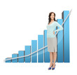 Photo: businesswoman with big 3d chart businesswoman with big 3d chart