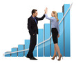 Foto: woman and man with 3d graphics woman and man with 3d graphics