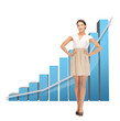 Foto: businesswoman with big 3d chart businesswoman with big 3d chart