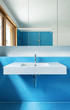 blue bathroom