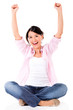 Successful woman with arms up