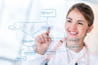 Female doctor drawing a graph
