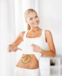 woman with arrows on her stomach