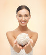 Foto: woman with sparkling ball woman with sparkling ball
