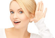happy woman listening gossip