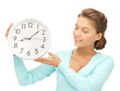 woman with wall clock