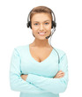 Foto: friendly female helpline operator friendly female helpline operator