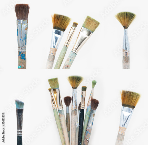 Photo: Old dirty brush set Old dirty brush set