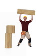 Carpenter lifting wood