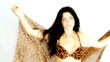 Happy beautiful female model posing in bikini