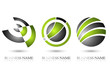 Business logo 3D glossy green metal design