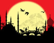 An Islamic sunset background
