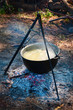 Tourist kettle above a fire