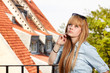 young woman in a city