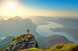 Beautiful landscape with Alps at sunset, Salzkammergut, Austria