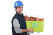 Young builder recycling