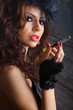 Glamour girl smoking