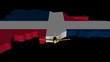 Plane taking off from Dominican Republic map flag animation