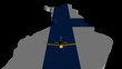 Plane taking off from Finland map flag animation